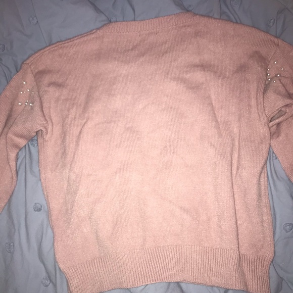 SHEIN CURVE light pink sweater with pearls - Picture 4 of 5